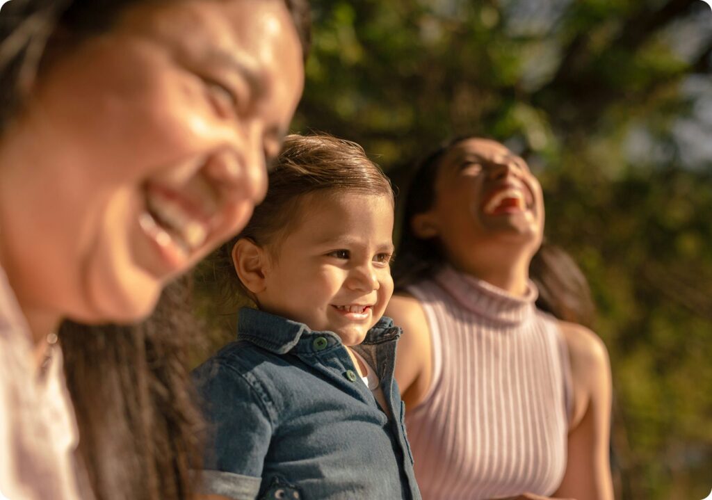 Family enjoying each other’s company, sharing laughter and connection